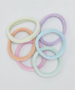 Lot de 6 élastiques pailletées - Rose