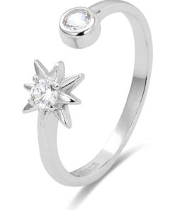 Bague Lialt, argent sterling 925 et zircons rhodiés brillants - Argent