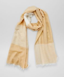 Foulard doré à rayures - camel