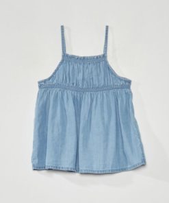 Blouse à fines bretelles - Bleu