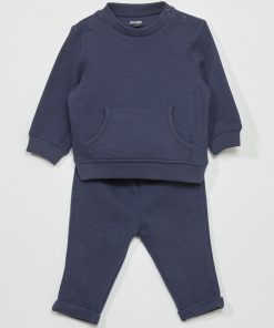Ensemble t-shirt + pantalon de jogging - 2 pièces - bleu noir