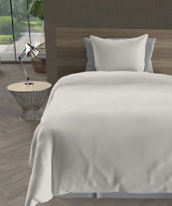 Parure Housse de couette microfibre lavee intemporel - Beige