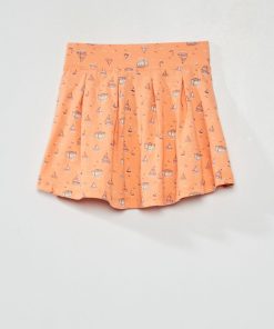 Jupe à motif - corail