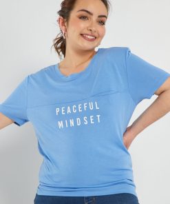 T-shirt en jersey - facile à enfiler - Bleu