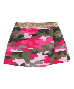 Jupe / short imprimé camouflage  deux-en-un JADE - 'LA FAUTE A VOLTAIRE' - Rose