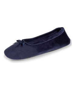 Chaussons Ballerines Femme Marine Petit Nœud - Bleu marine
