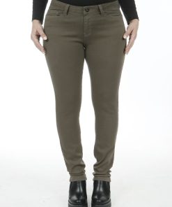 Jeans slim taille haute stretch OBS5 - Marron