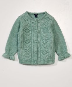 Gilet en maille fantaisie - Vert