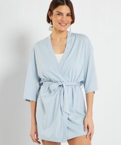Peignoir léger uni - Bleu