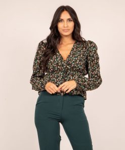 Blouse fluide motifs FERINE - Noir