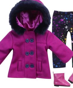 Sophia's - Poupée 18" - Caban fuchsia, leggings à imprimé étoiles et bottines rose vif - N/A