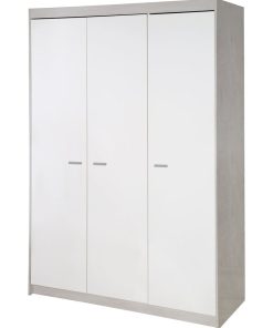 ROBA Armoire "Julia" 3 portes – technologie à fermeture progressive – blanc / orme lunaire - Blanc