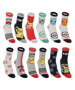 Lot de 12 paires de chaussettes garçon Pokemon - Jaune