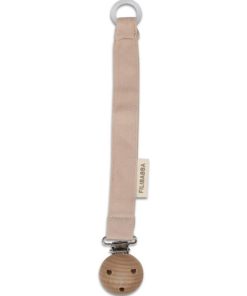 Attache tétine en bois et coton Doeskin - Multicolore