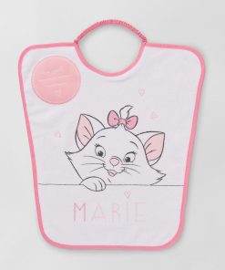 Bavoir 'Marie' des 'Aristochats' - rose/blanc
