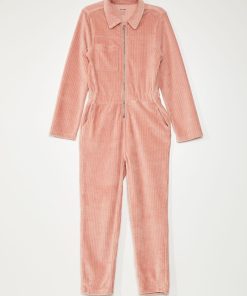 Combinaison en velours - rose