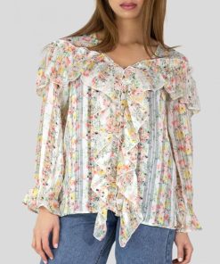 blouse imprimé floral Kebello - Blanc Blanc