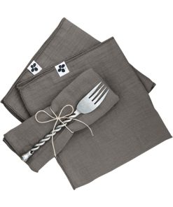 3 Serviettes de table Gaia - gris anthracite