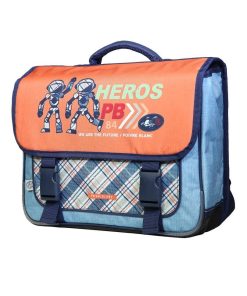 BAGTROTTER Cartable 38 cm Poivre Blanc Robots Orange - Orange