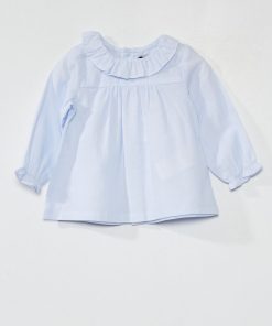Blouse en voile de coton - Bleu