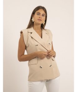 Blazer sans manches UVIDA - Beige