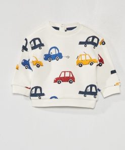 Sweat avec imprimé fantaisie - Beige/bleu
