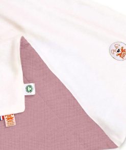 Couverture en Coton Bio Rex Blanc et Rose - Rose