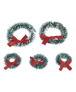 5 Couronnes de Noël miniatures Ø 3 à 5 cm - Rouge