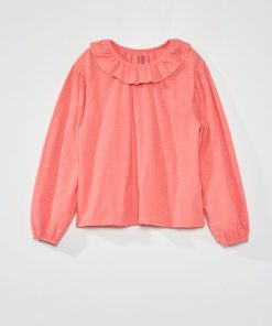T-shirt col collerette - rose