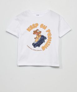 T-shirt motif 'chien' - blanc