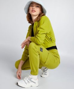 Pantalon jogging avec poches à revers - Kaki