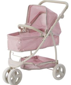 Le petit monde d'Olivia - Poussette 2-en-1 Princesse à pois Polka Dots - Rose / Gris OL-00009 - N/A