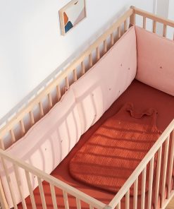 Tour de lit en gaze de coton - rose