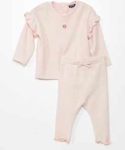 Sweat et legging en maille douce - 2 pièces - Rose
