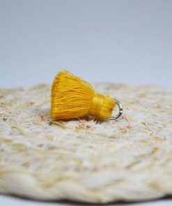 Gros Pendentif Pompon Coton Anneau Acier Inox - Bola Grossesse Diy - Moutarde - Moutarde