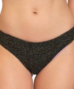 Bas de bikini pailleté à lacets Shine - Noir