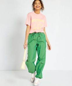 Pantalon parachute en nylon - Vert