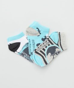 Chaussettes basses 'Batman' - Lot de 3 - vert/gris