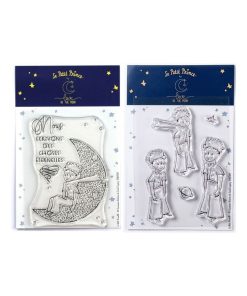 6 Tampons transparents Le Petit Prince Lune et planète - N/A