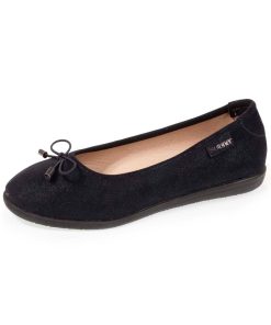 Isotoner Ballerines Femme Marine Effet Suédé - bleu marine