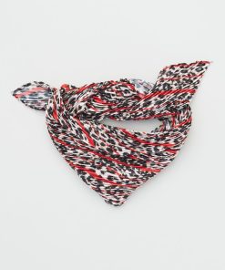 Foulard plissé 'léopard' - Beige