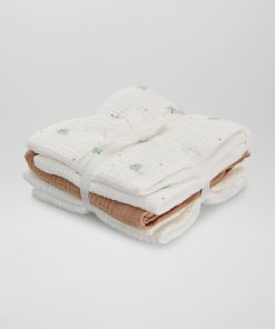 Lot de 3 langes en gaze de coton - Blanc