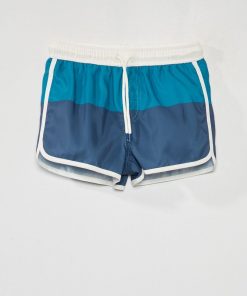 Boxer de bain tricolore - Bleu