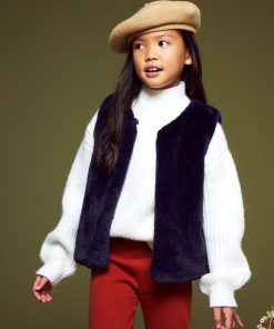 Gilet sans manches en fausse fourrure - Marine