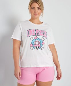 Ensemble pyjama - 2 pièces - Rose/blanc