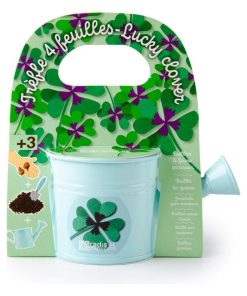 Kit de jardinage : Mini arrosoir bleu et ses graines de trèfle - N/A