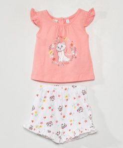 Ensemble short + t-shirt 'DS' - rose
