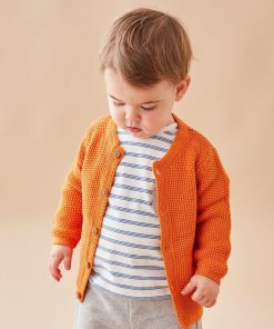 Cardigan en tricot, - Orange