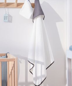 Cape de bain + gant de toilette - gris/bleu