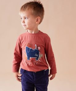 T-shirt en coton BIO éléphant, et - Orange